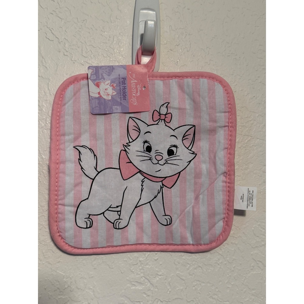 Disney The Aristocats Marie Pot Holder Pink Striped Cotton Kitchen 7.87in NWT